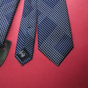 Men's Blue White Striped Tie  Necktie NWOT